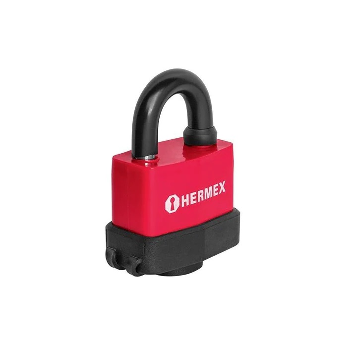 CANDADO ACERO LAMINADO 50 MM CON CUBIERTA DE PVC MOD. 43368 CMR-50 REF. 43367 MARCA HERMEX