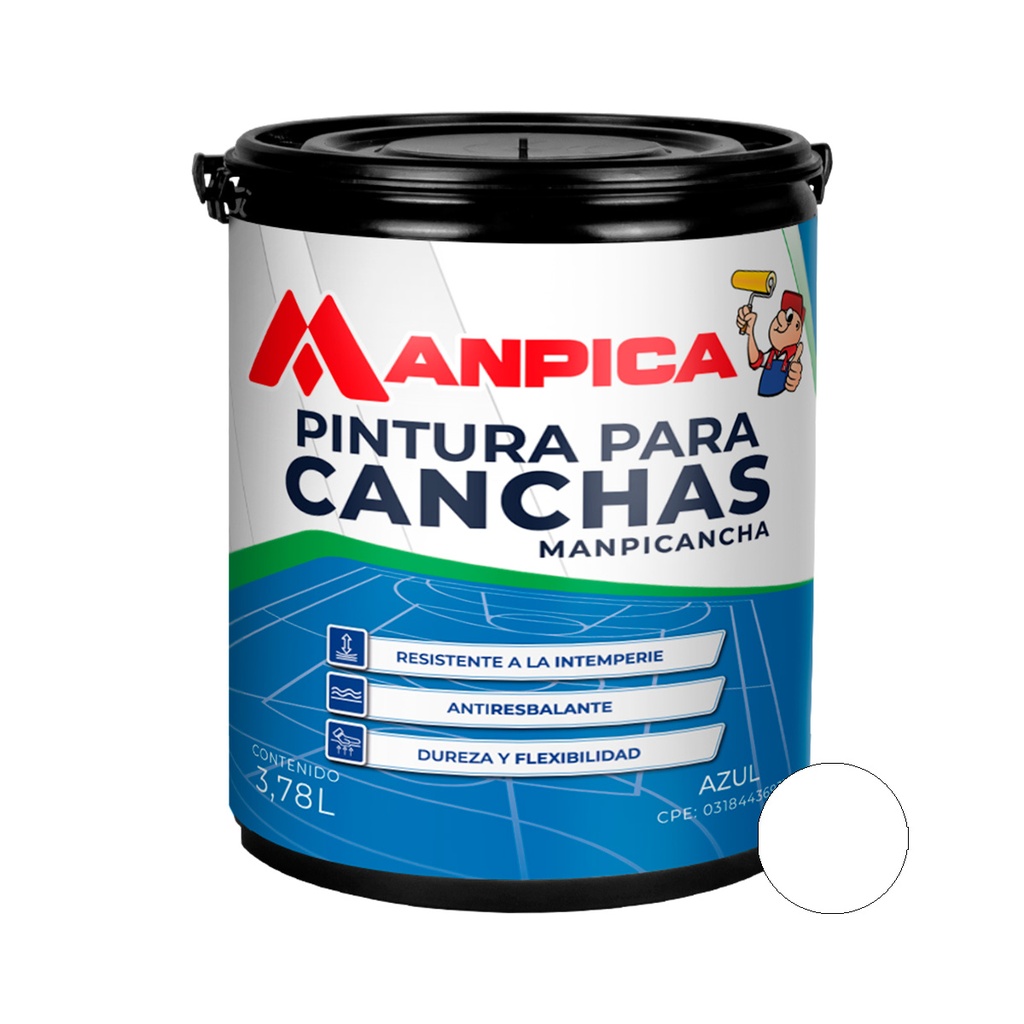 PINTURA PARA CANCHA COLOR BLANCO 1 GL REF. CMC-100-10 MARCA MANPICA