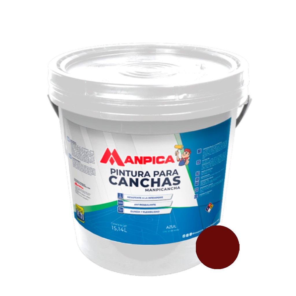 PINTURA PARA CANCHA COLOR ROJO CUÑETE DE 4 GL REF. CMC-300-40 MARCA MANPICA