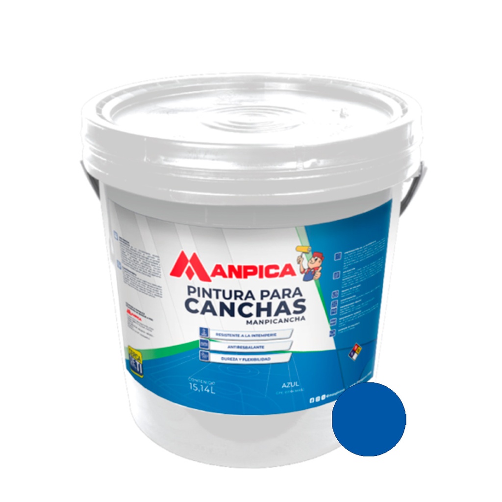PINTURA PARA CANCHA COLOR AZUL CUÑETE DE 4 GL REF. CMC-400-40 MARCA MANPICA