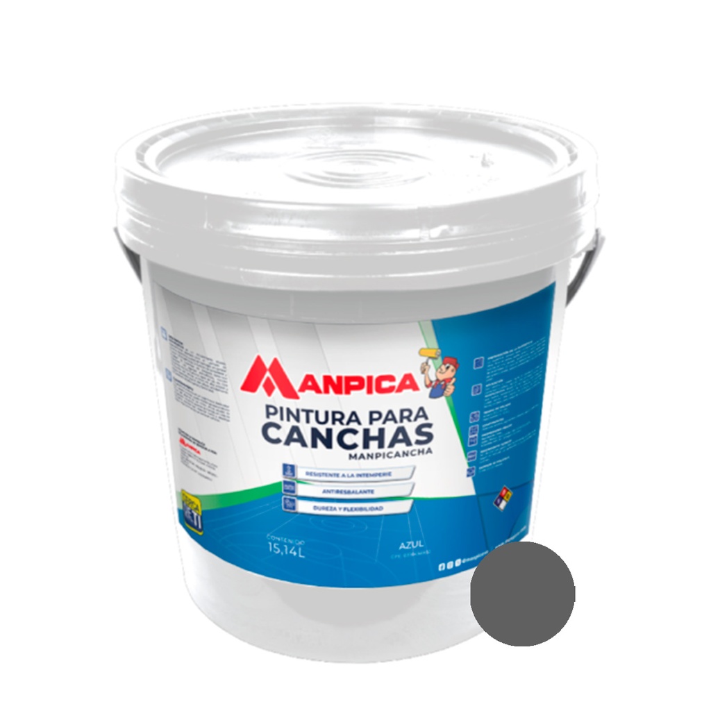 PINTURA PARA CANCHA COLOR GRIS CUÑETE DE 4 GL REF. CMC-600-40 MARCA MANPICA