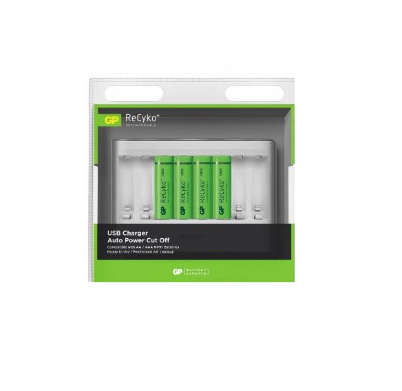 CARGADOR DE BATERIA AA/AAA USB P/CARGAR 8 BATERIAS AA/AAA REF.5176 MOD.1108 MARCA RECYKO