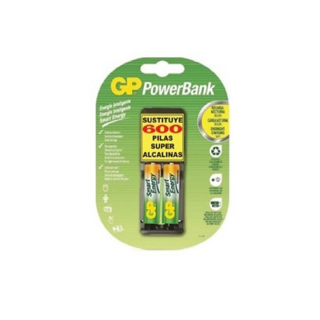 CARGADOR DE BATERIA AA CON 02 PILAS COD.B330USN100SE-C2 REF. 145711 MOD.PB330 MARCA GP