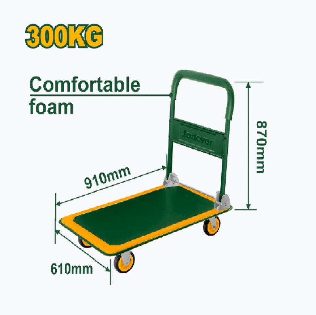 CARRO DE SERVICIO CON PLATAFORMA PLEGABLE CAP. 300 KG REF. JDWB1330 / 203526 MARCA JADEVER