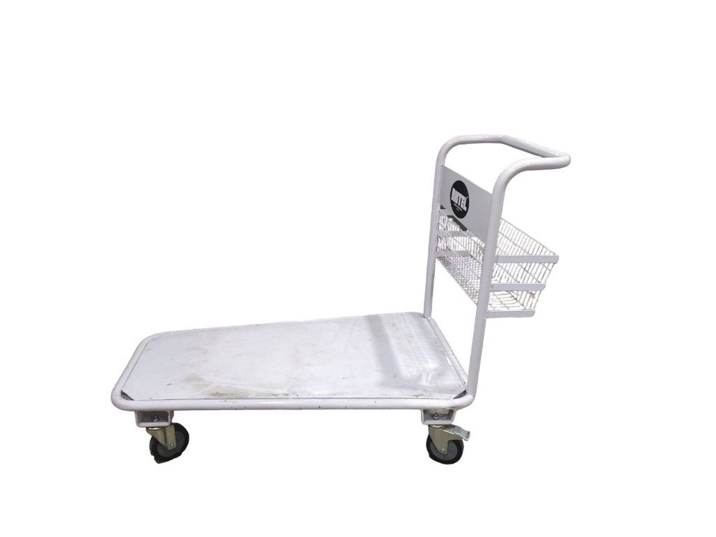 CARRO DE SERVICIO DOLLY P/ SUPERMERCADO 4 RUEDAS BLANCO CAP. 200KG MOD. PROA052 REF. 1001052 RUTEL