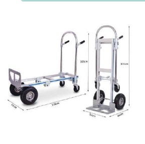 CARRETILLA / CARRUCHA CONVERTIBLE DE ALUMINIO C/4 RUEDAS CAPACIDAD CARGA 200 KG REF 202003 TAJANARA