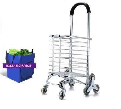 CARRITO DE COMPRAS CONVERTIBLE DE ALUMINIO PARA ESCALERAS C/8 RUEDAS DE SILICON REF. 280001 TAJANARA