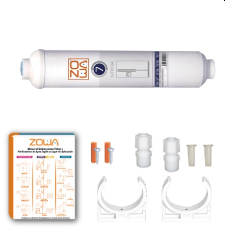 CARTUCHO NEVERA DOBLE ACCION FISICA C/KIT ELIMINA SABOR/OLOR/COLOR/RETIENE BARRO REF ZP-IW10-CK ZOWA ( PROMO )