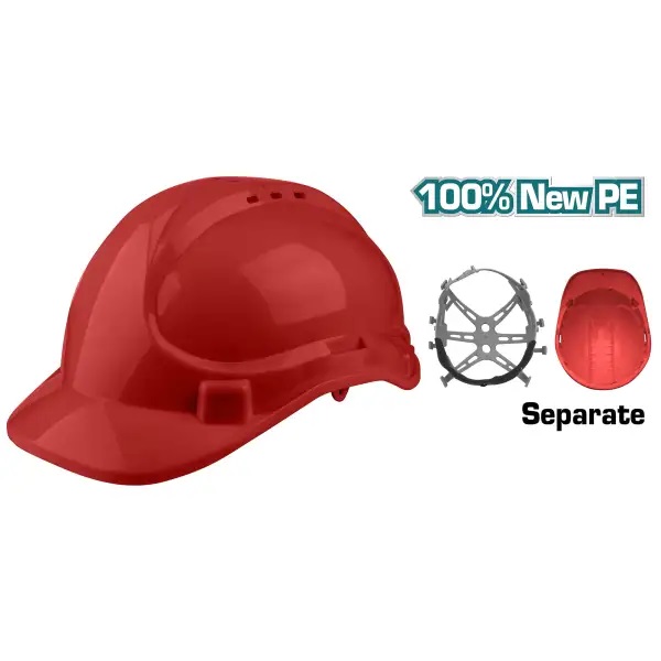 CASCO DE SEGURIDAD 330 GRS COLOR ROJO REF. TSP2611MARCA TOTAL TOOLS