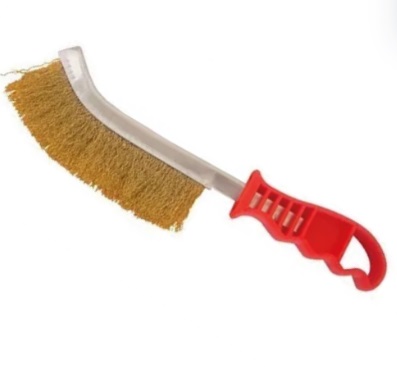 CEPILLO DE ALAMBRE 10" CURVO ALAMBRE ACERO LATONADO REF.272334 MARCA BRUFER