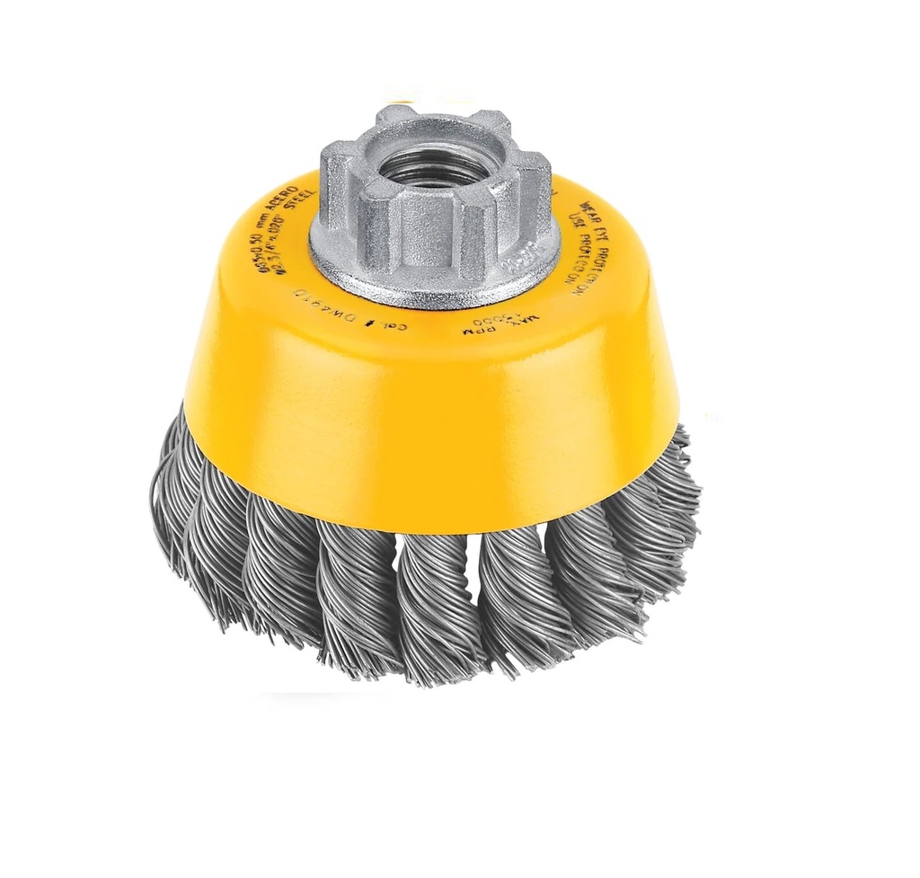 CEPILLO DE COPA 3" X 5/8" A/C DE 50MM TRENZADO REF. DW4910 MARCA DEWALT