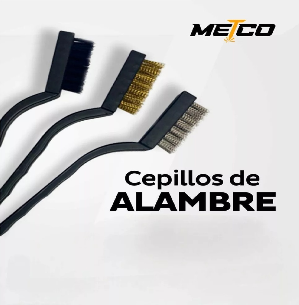 KIT CEPILLO DE ALAMBRE MANGO DE PLASTICO 3 UNIDADES MOD. MET3175 REF. 380729 MARCA METCO