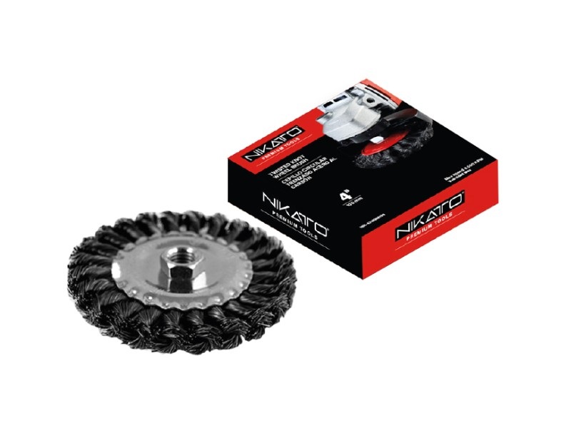 CEPILLO D/DISCO ENTORCHADO 4"X5/8" REF. NIK-4310058150 MARCA NIKATTO