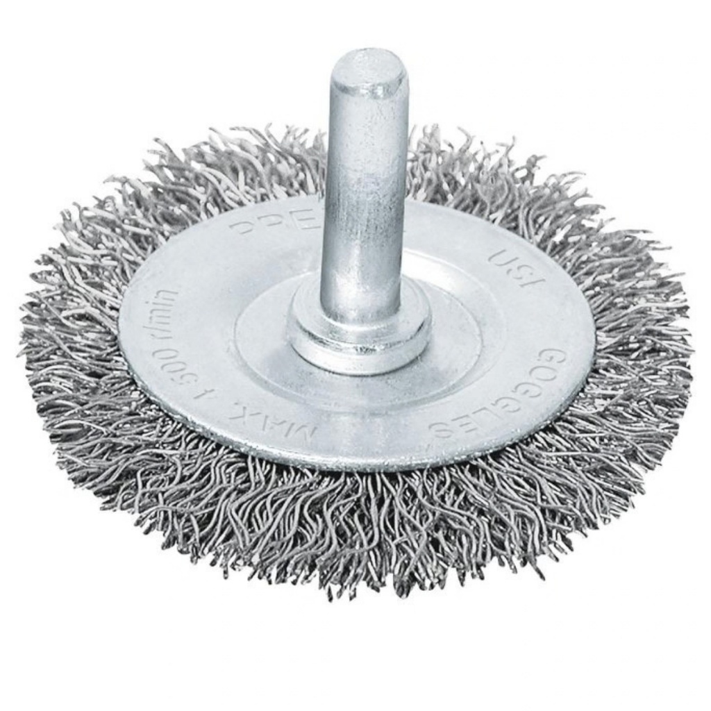 CEPILLO DE ALAMBRE CIRCULAR C/EJE 1/4 X 3" CAL.0.3 MM 4500 RPM MOD.CA-3P REF. 21003 MARCA PRETUL