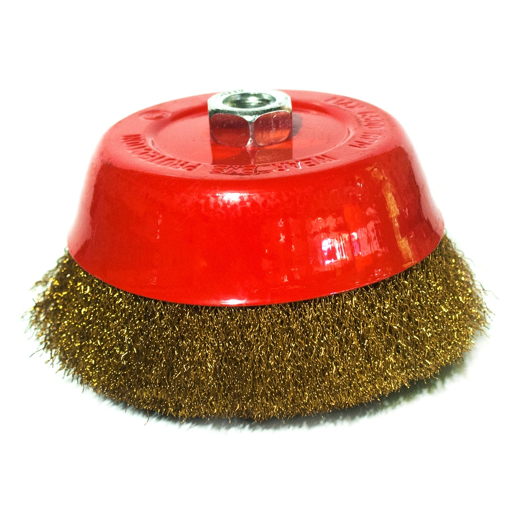 CEPILLO DE COPA ONDULADO 6" X M14 ACERO LATONADO DE 30 MM REF. 8003008 MARCA STRUGGER