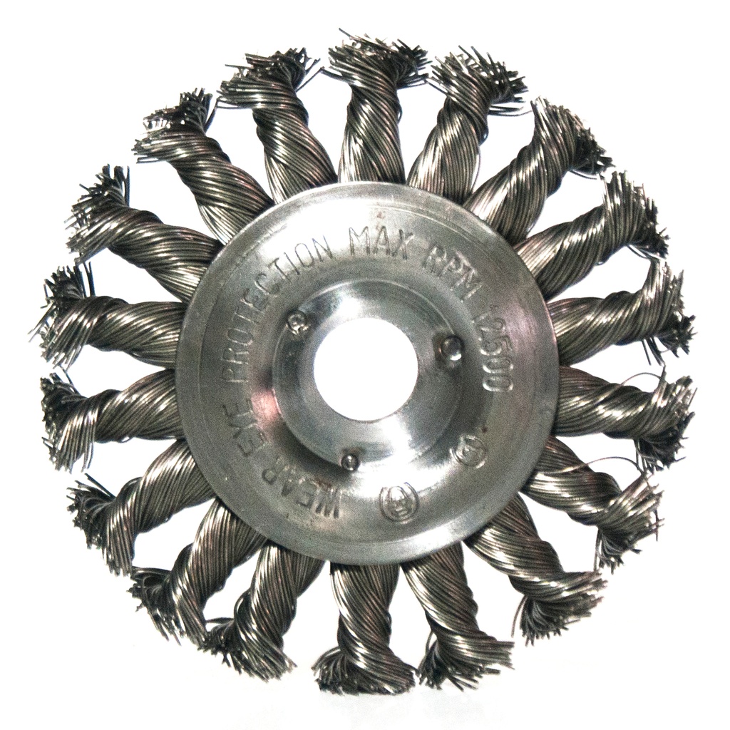 CEPILLO CIRCULAR TRENZADO 4" X 1/2" X 5/8" S/ROSCA A/C 50MM 631151-0808M REF.8003420 MARCA STRUGGER