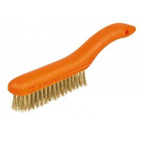 CEPILLO DE ALAMBRE AC M/PLASTICO CURVO 4H MOD.CEA-54L REF.10657 MARCA TRUPER