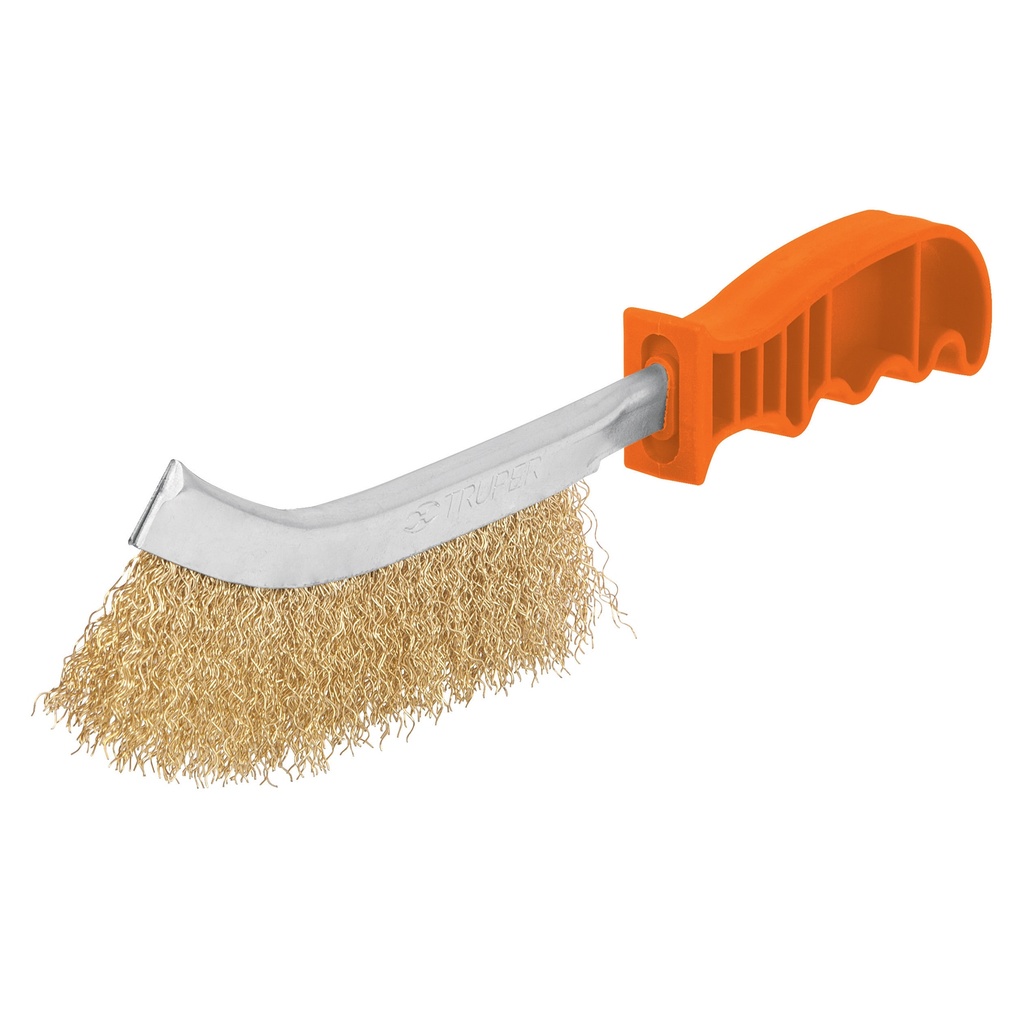 CEPILLO DE ALAMBRE 10" CURVO ALAMBRE ACERO LATONADO MOD.CEA-10 REF.11540 MARCA TRUPER
