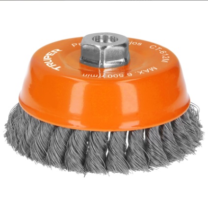 CEPILLO COPA ALAMBRE TRENZADO FINO 5" X 14MM 6500 RPM MOD.CT-612M REF.11544 MARCA TRUPER