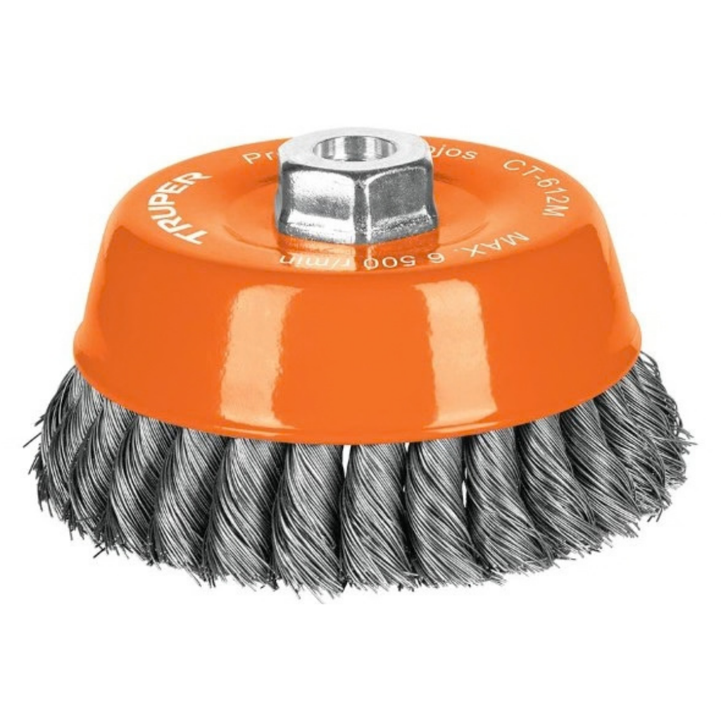 CEPILLO COPA ALAMBRE TRENZADO FINO 5" X 14MM 6500 RPM MOD.CT-612M REF.11544 MARCA TRUPER