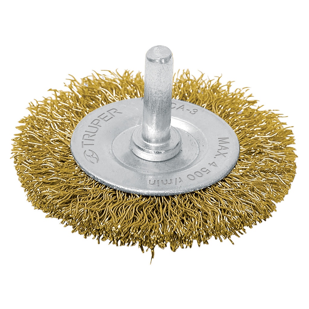 CEPILLO DE ALAMBRE CIRCULAR C/EJE 1/4 X 3" CAL.0.3 MM MOD.CA-3 REF.11570 MARCA TRUPER