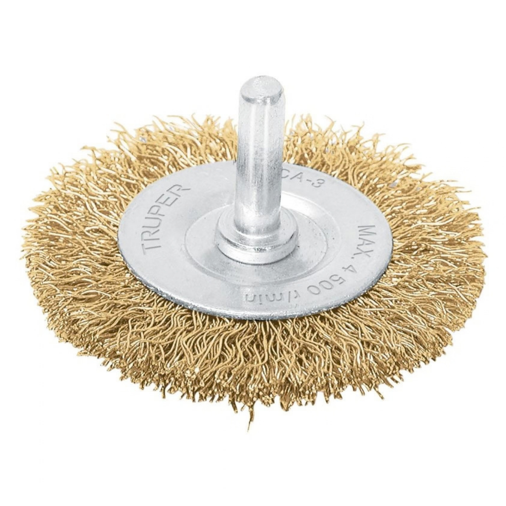 CEPILLO DE ALAMBRE CIRCULAR C/EJE 1/4 X 3" CAL.0.3 MM MOD.CA-3 REF.11570 MARCA TRUPER