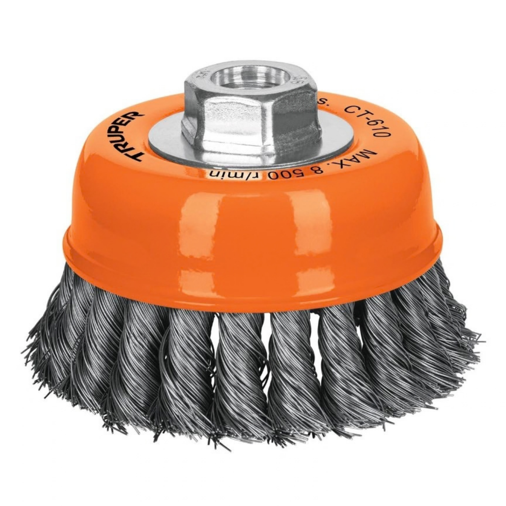 CEPILLO COPA ALAMBRE TRENZADO 4 X 5/8" CAL.0.35 MM MOD.CT-610 REF.14187 MARCA TRUPER