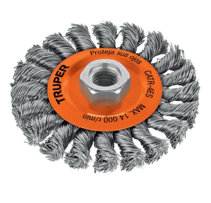 CEPILLO ALAMBRE TRENZADO CIRCULAR AC 8 / 4 X 5" PARA ESMERIL MOD. CATR-4ES REF. 17527 MARCA TRUPER