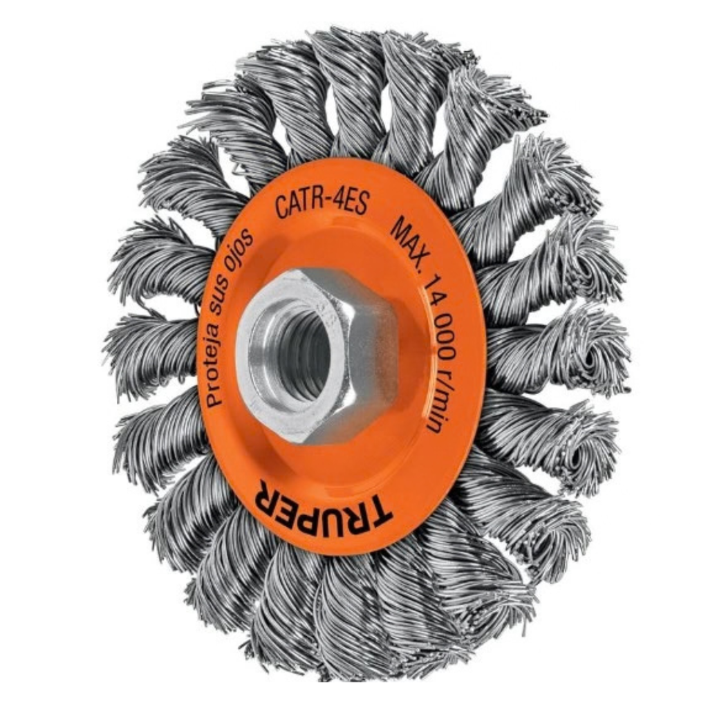 CEPILLO ALAMBRE TRENZADO CIRCULAR AC 8 / 4 X 5" PARA ESMERIL MOD. CATR-4ES REF. 17527 MARCA TRUPER