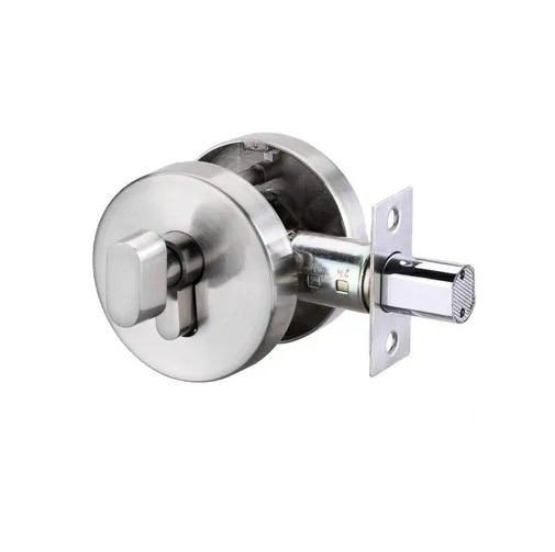 CERROJO / CILINDRO SIMPLE REDONDO CON LLAVE- MANILLA EN ACERO INOX REF. CER.05.04 MARCA BARI