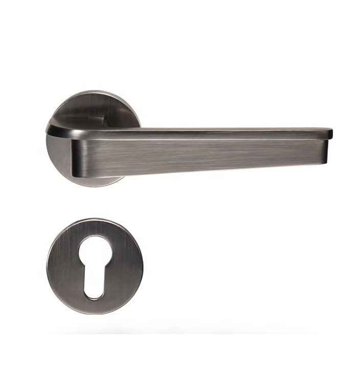 CERRADURA DE MANILLA MOD. ATRANI PARA BAÑO NEGRO CEPILLADO REF. CER.06.02 MARCA BARI