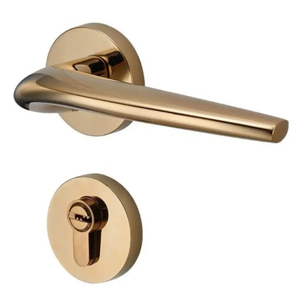 CERRADURA DE MANILLA MOD. BORGHETTO PARA BAÑO DORADO REF. CER.06.06 MARCA BARI