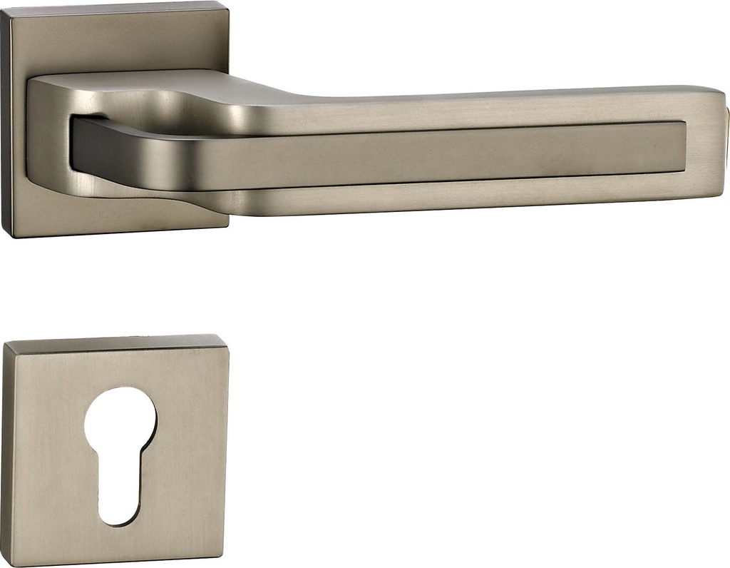 CERRADURA DE MANILLA CON ROSETA PARA BAÑO SERIE FERRARA ACERO/ BRONCE REF.CER.06.12 MARCA BARI