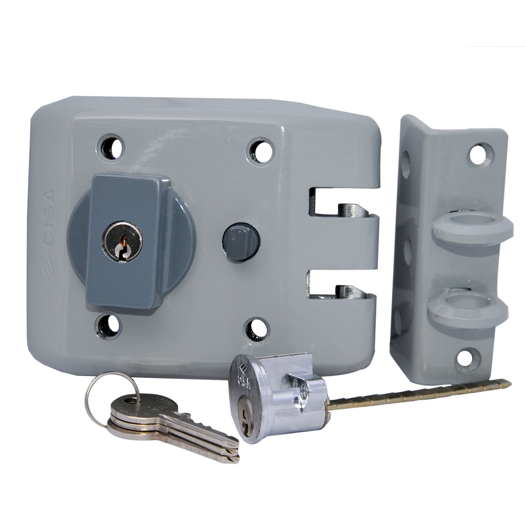 CERRADURA FIJA DE SOBREPONER / DIENTE DE PERRO CILINDRO SUELTO POMO MOVIL REF. 12640004 MARCA CISA