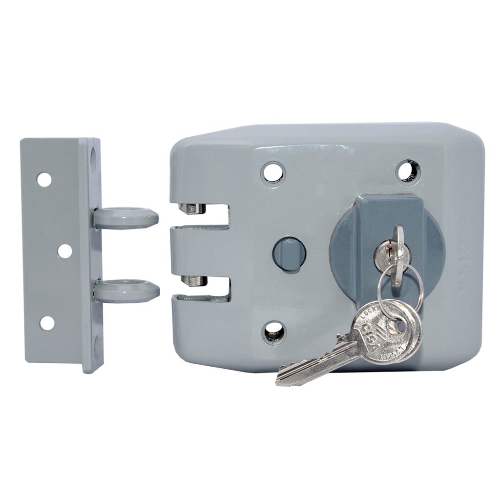 CERRADURA FIJA DE SOBREPONER / DIENTE DE PERRO CILINDRO FIJO POMO FIJO REF. 12640001 MARCA CISA