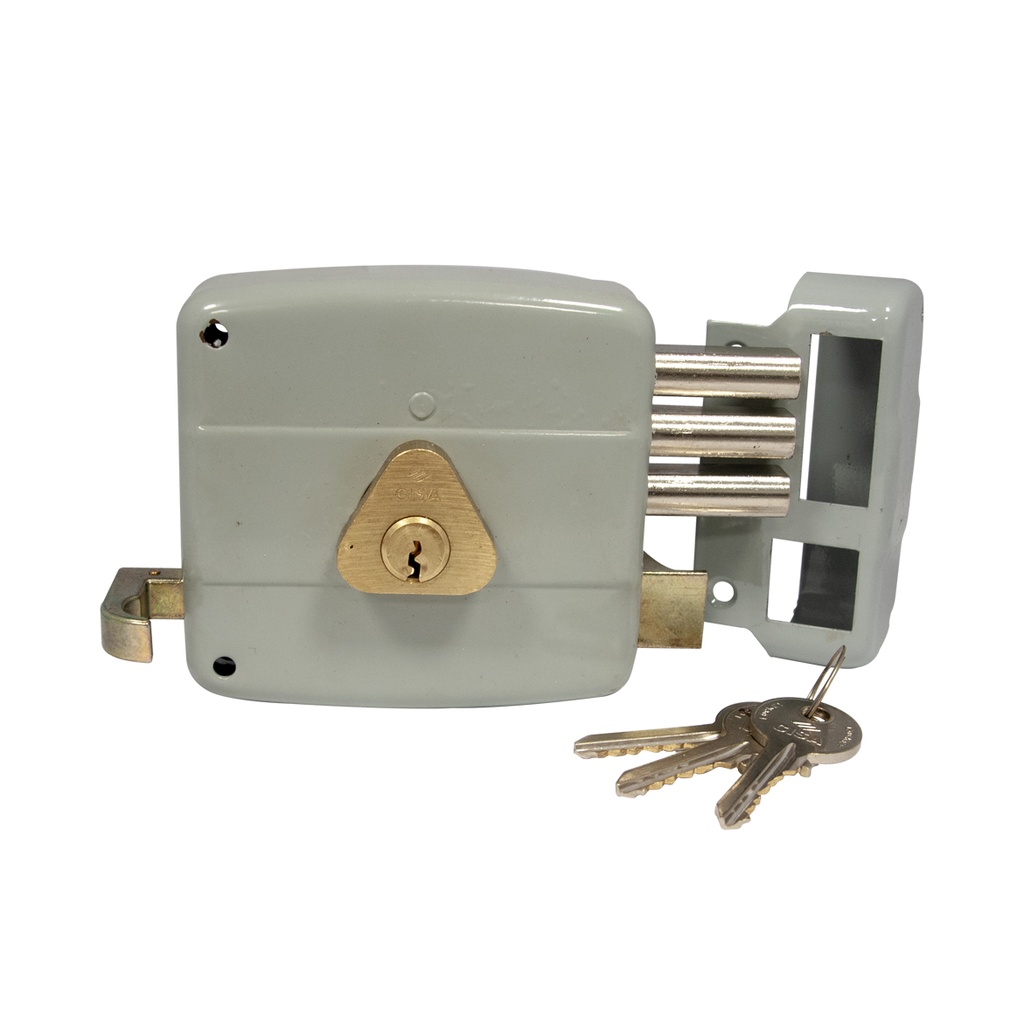 CERRADURA FIJA DE SOBREPONER 5000 DERECHA CILINDRO FIJO 3 X 3 ( 3 BARRAS) COD. 12640010 MARCA CISA