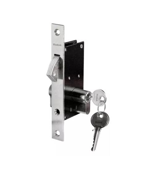 CERRADURA PARA EMBUTIR DE GANCHO 16 MM CILINDRO 54 MM MOD NAPOLI REF. 91002670 COD-033468 VISALOCK