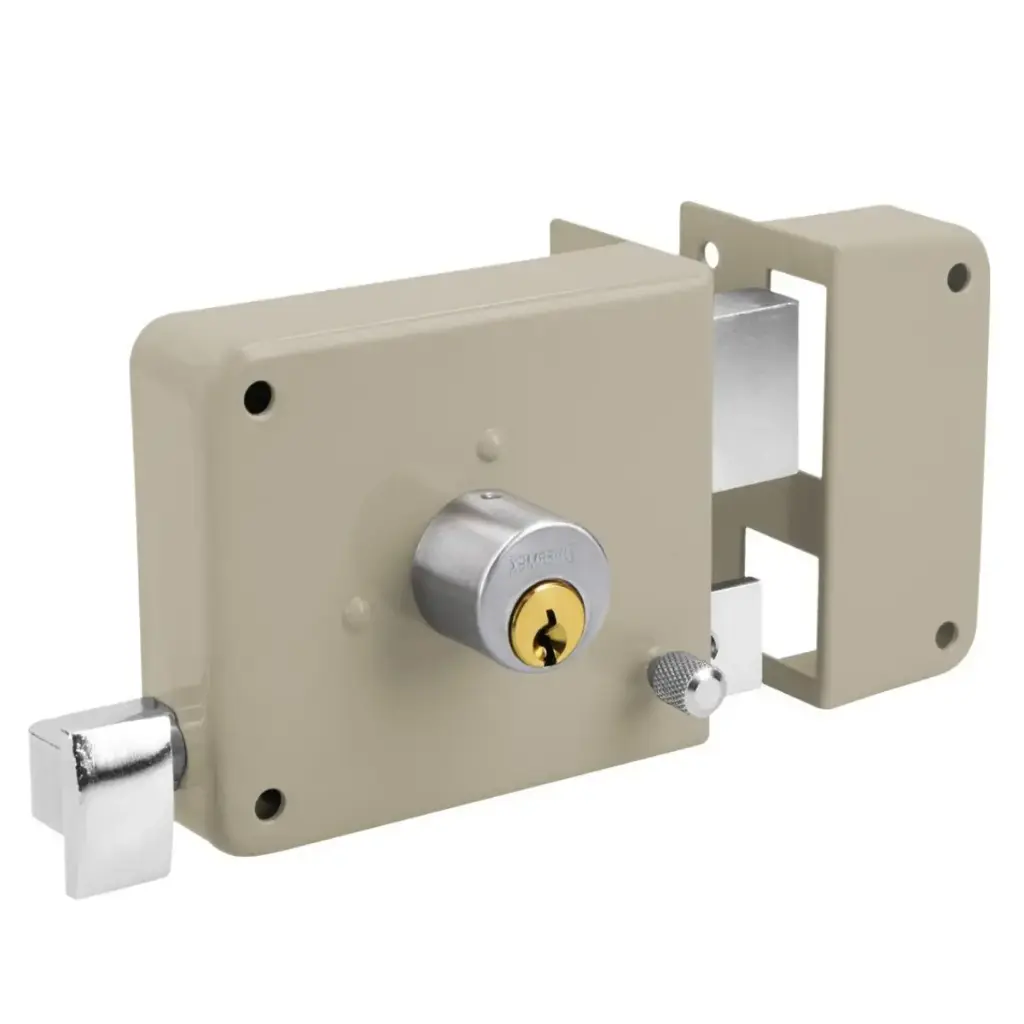 CERRADURA FIJA DE SOBREPONER IZQUIERDA CILINDRO FIJO MOD. CS-75I REF. 43575 MARCA HERMEX