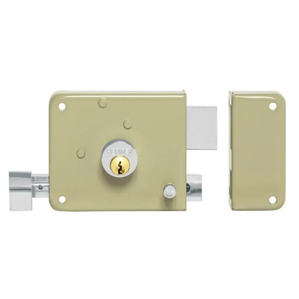 CERRADURA FIJA DE SOBREPONER DERECHA CILINDRO FIJO MOD. CS-75D REF. 43576 / 18779 MARCA HERMEX