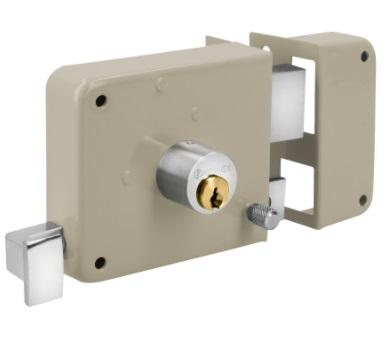 CERRADURA FIJA DE SOBREPONER DERECHA CILINDRO FIJO BLISTER MOD. CS-75DB REF. 43585 MARCA HERMEX