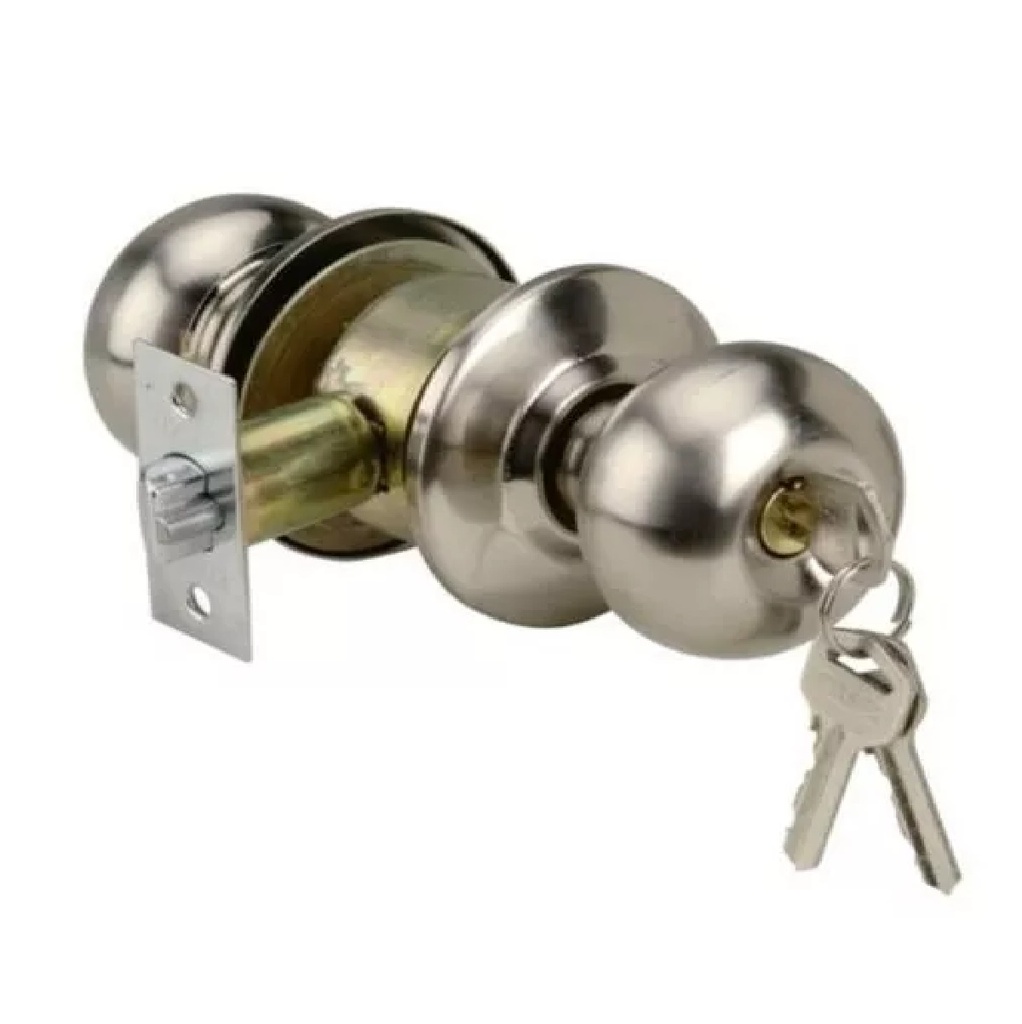 CERRADURA DE POMO P/DORMITORIO SATINADO ( 3 LLAVES ) REF. DL-587 MARCA LITANI