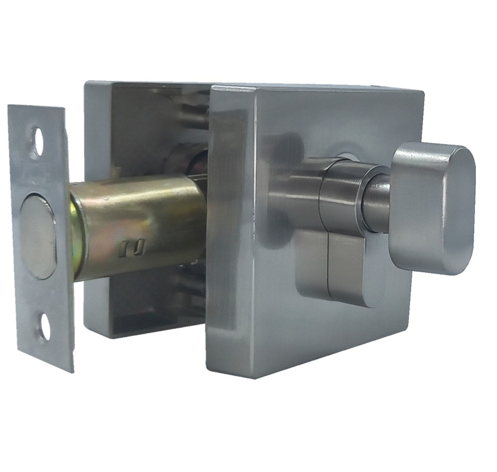 CERROJO CUADRADO CILINDRO - PERILLA MARIPOSA COLOR ACERO INOX MOD. ZCE-3324FT REF. CE0123 MARCA ZOE