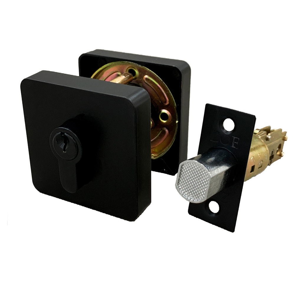 CERROJO CUADRADO CILINDRO - PERILLA MARIPOSA COLOR NEGRO MATE MOD. ZCE-3956MB REF. CE0224 MARCA ZOE