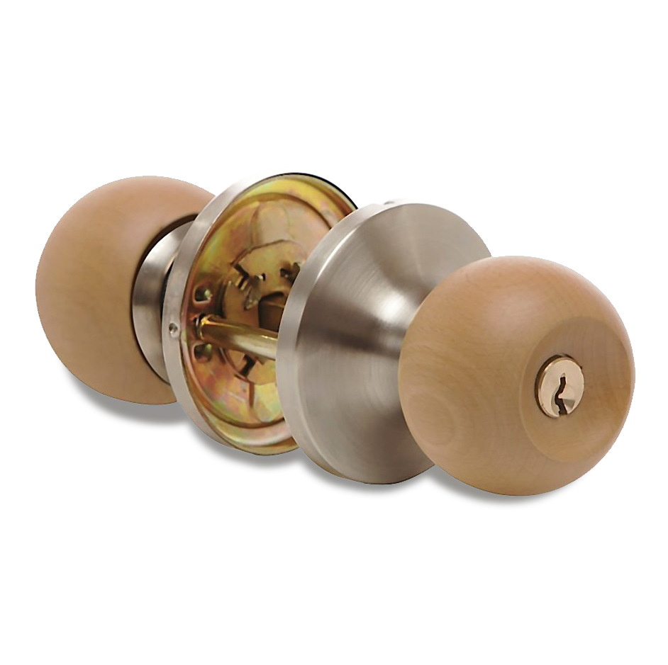 CERRADURA DE POMO /BOLA MADERA PARA DORMITORIO MOD. ZCE-6946AG REF. CE0006 MARCA ZOE