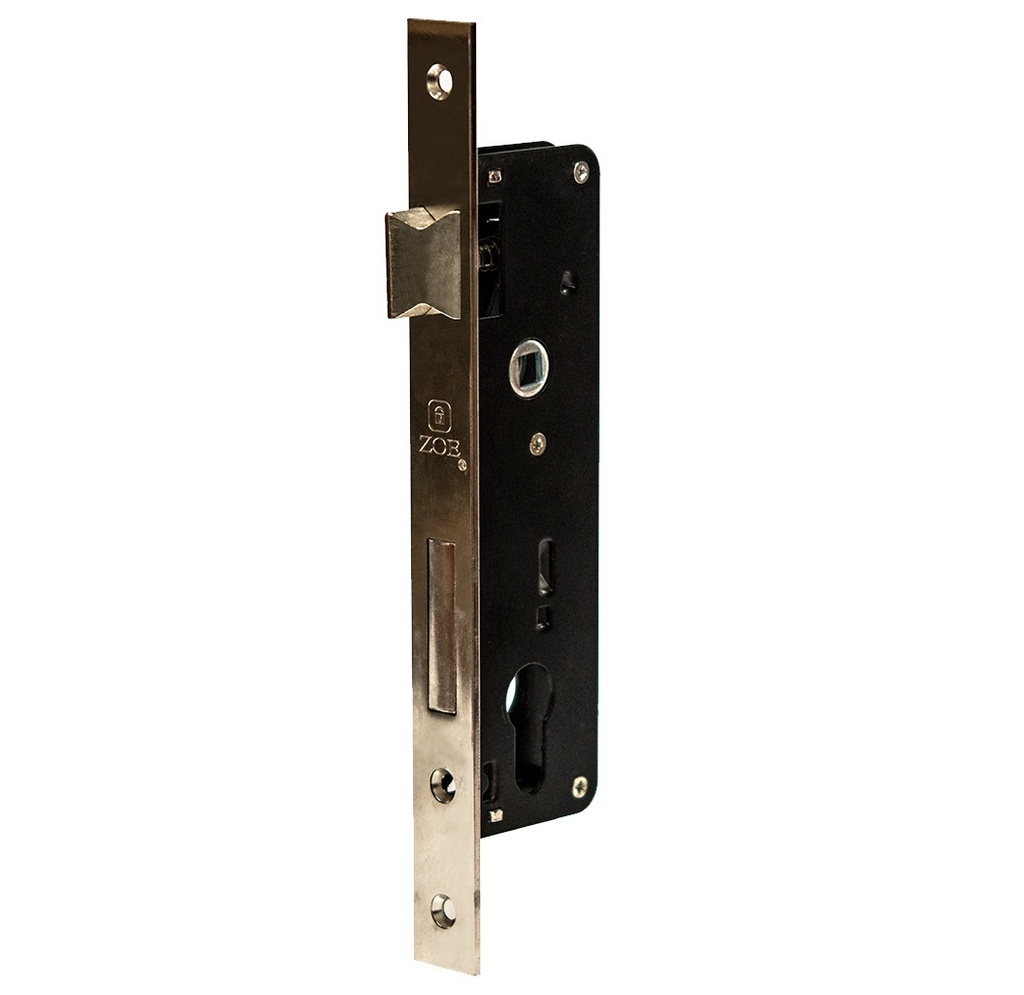 CERRADURA PARA EMBUTIR DE 25 MM 1 PASE ACERO CEPILLADO MOD. ZCE-9627BF REF. CE0073 MARCA ZOE