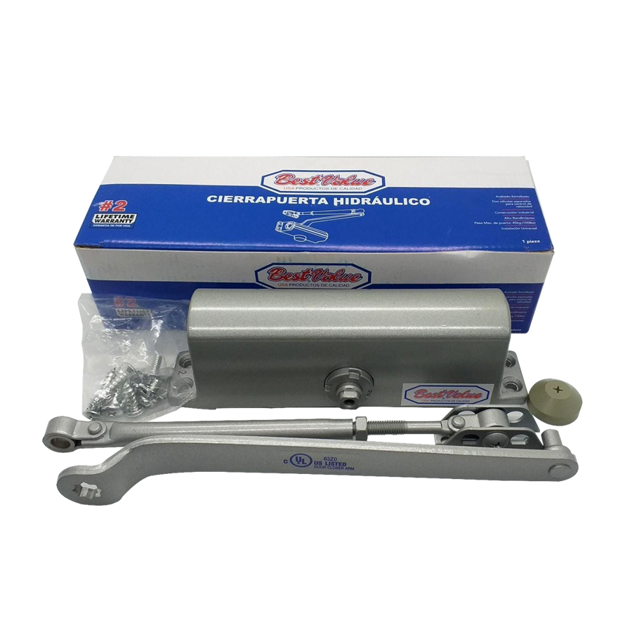 CIERRAPUERTA HIDRAULICO ALUMINIO NRO. 2 CAP. 45 KG REF. F17990 MARCA BEST VALUE