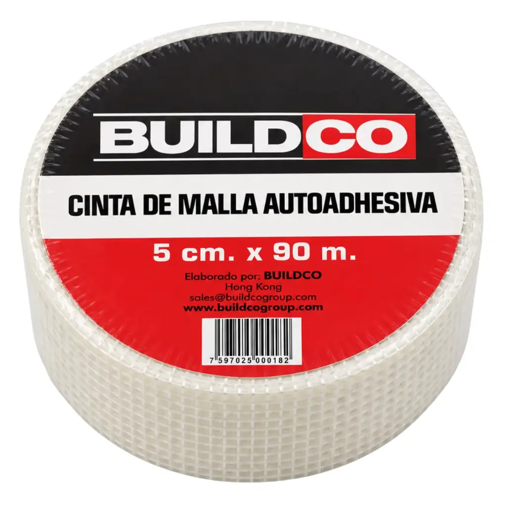 CINTA DE FIBRA / MALLA AUTOADHESIVA PARA DRYWALL DE 2" X 90 MTS (5 CM X 90 MTS) COD. PCE915 REF. 000182 BUILDCO