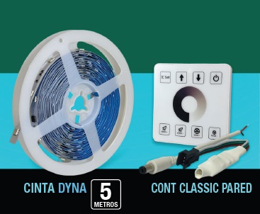 CINTA LED DYNA 5 MTS 24V 6500K + CONTROL SIN TRANSFORMADOR COD.9307 9074 REF.122357 MARCA LUCERNA