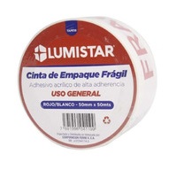 CINTA AUTOADHESIVA DE EMPAQUE FRAGIL 50 MM X 50 MTS REF.TAPE18 MARCA LUMISTAR
