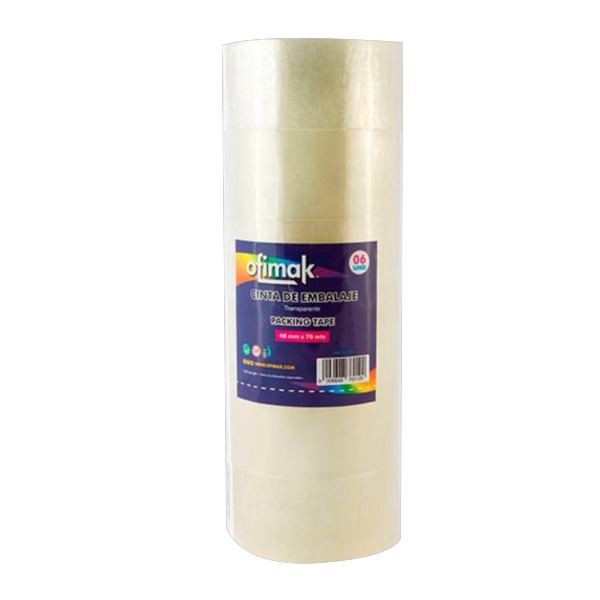CINTA DE EMBALAR TRANSPARENTE 2" X 70 MTS (BULTO 36 PZAS) REF. 760109 OK109 MARCA OFIMAK